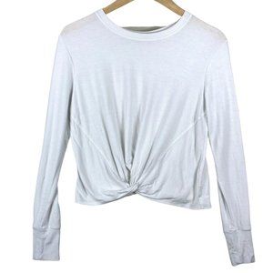 Athleta Women's Front Knot White Long Sleeve Shirt